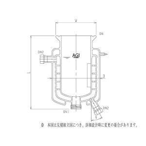 旭製作所 媒体バッフル付三重管式反応容器 メッキ・撹拌バッフル付 3972ー2000ーMーAP 1個 62-2116-03（直送品）