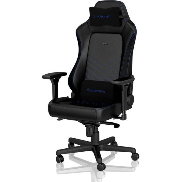 アーキサイト noblechairs HERO ゲーミングチェア PUレザー ブラック ブルーステッ...