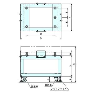 ナベヤ 石定盤用アングル台(キャスター付) G...の詳細画像1