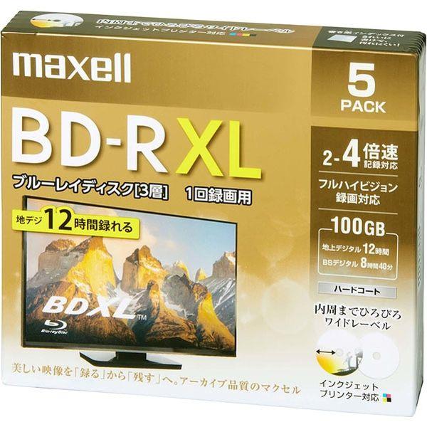 マクセル 録画用ブルーレイディスク BDーR XL(2~4倍速対応) 720分/3層100GB 5枚...