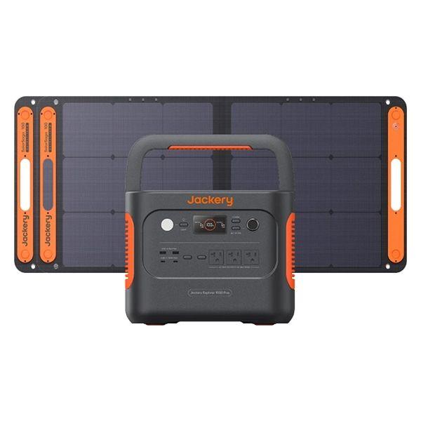 Jackery 1000 Plus ポータブル電源+ソーラーパネル100W×2枚セット JE-100...