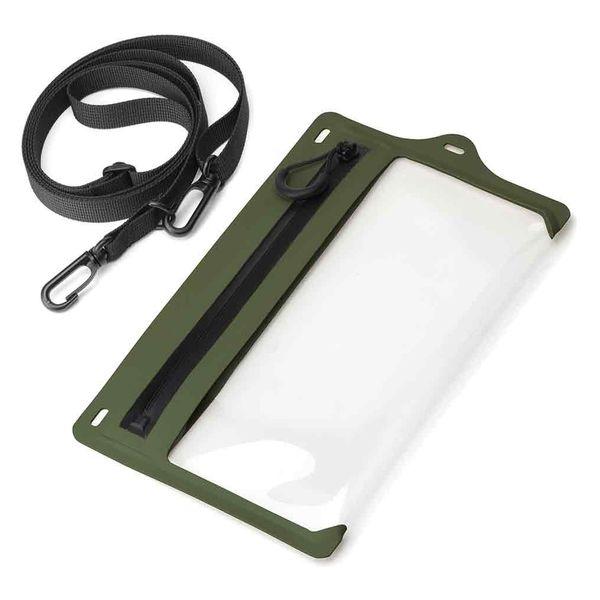 PGA スマートフォン用 アウトドア 防水ポーチ ストラップ付き グリーン PG-OUT03GR 1...