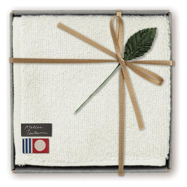 包む 今治タオル ハンカチ ギフトラッピングトレー入り ホワイト AA076 1セット(1個×2)（...