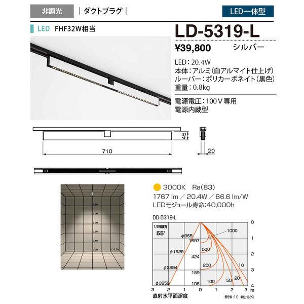 山田照明 Refit（リフィット）ベースタイプ ダクトプラグ LED一体型 シルバー LD-5319...