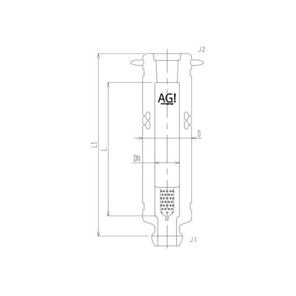 旭製作所 真空ジャケット付充填塔 メッキ・スリット無 3506-50-1000-K9L 1個 62-...