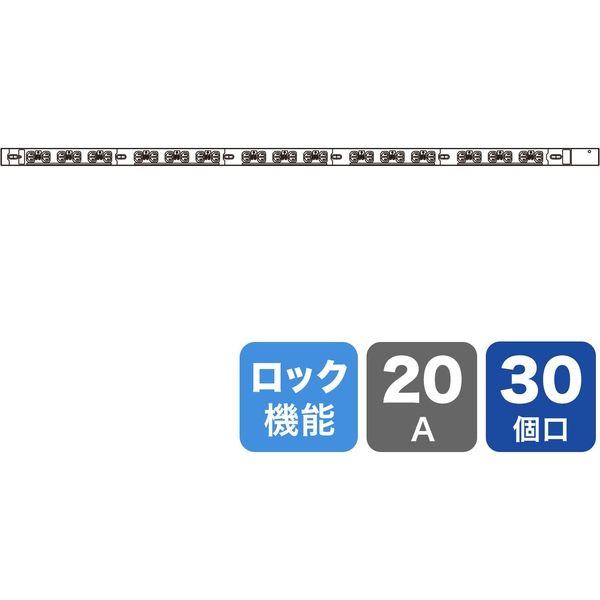 サンワサプライ 19インチサーバーラック用コンセント 200V（20A） 抜け防止ロック機能付き T...