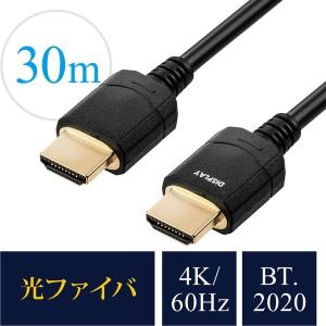 サンワダイレクト HDMI光ファイバケーブル（HDMIケーブル・4K/60Hz・18Gbps・HDR対応・バージョン2.0準拠品・30m・ブラック）（直送品）の商品画像