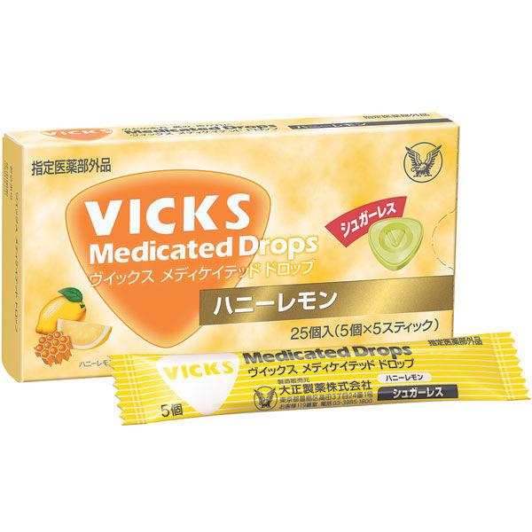 ヴイックス メディケイテッドドロップ シュガーレス ハニーレモン 1箱（25個入） 大正製薬 のど飴...