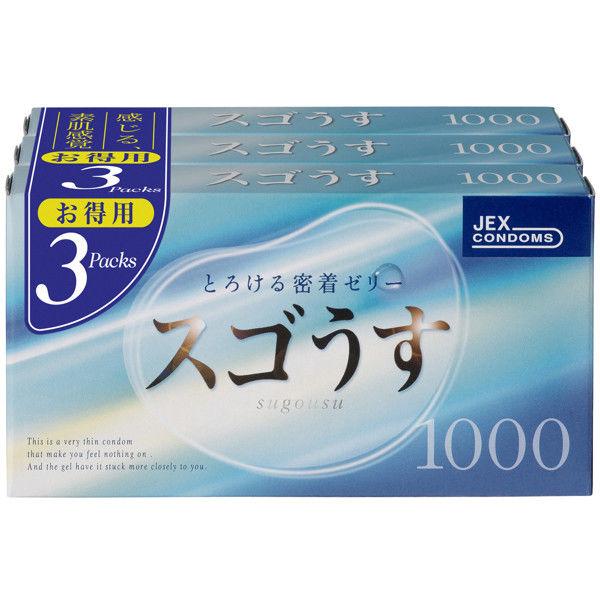 ジェクス すごうす1000 コンドーム Mサイズ 薄め 12個入×3箱　JEX