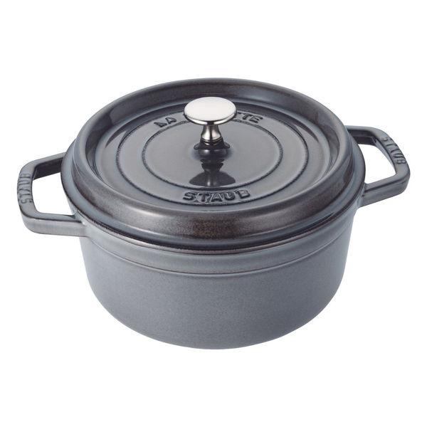 ストウブ Staub ピコ ココット ラウンド グレー 22cm 1個 両手 鋳物 ホーロー 無水鍋...