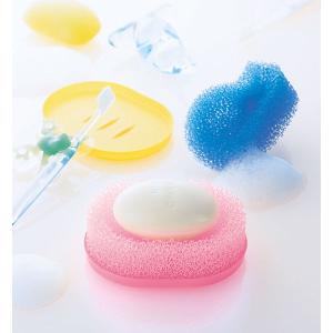 スポンジ石けん置き(皿つき) ブルー 1個 マーナの詳細画像1