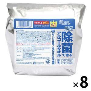 ウェットティッシュ アルコール除菌 大容量 詰替 400枚入×8個 エリエール除菌できるアルコールタオル 大王製紙