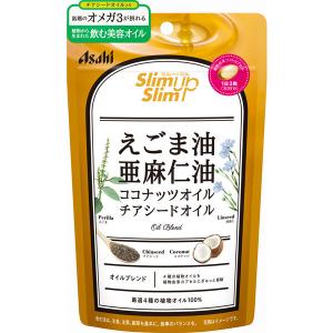 スリムアップスリム 4種の植物オイルカプセル（えごま油・亜麻仁油、ココナッツオイル、チアシードオイル） 1袋（30回分） 90粒 アサヒグループ食品