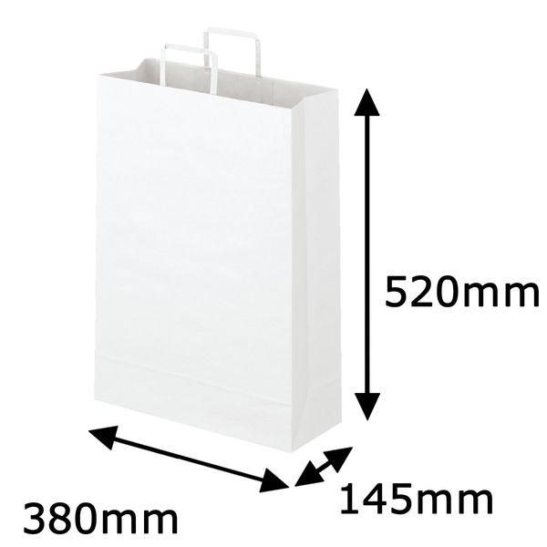 平紐 クラフト紙手提袋ベーシック380×520×145 白 1箱（200枚：50枚入×4箱）  オリ...