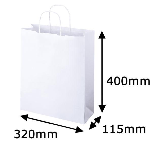 丸紐 クラフト紙手提袋ベーシック 320×400×115 白 1袋（50枚入）  オリジナル