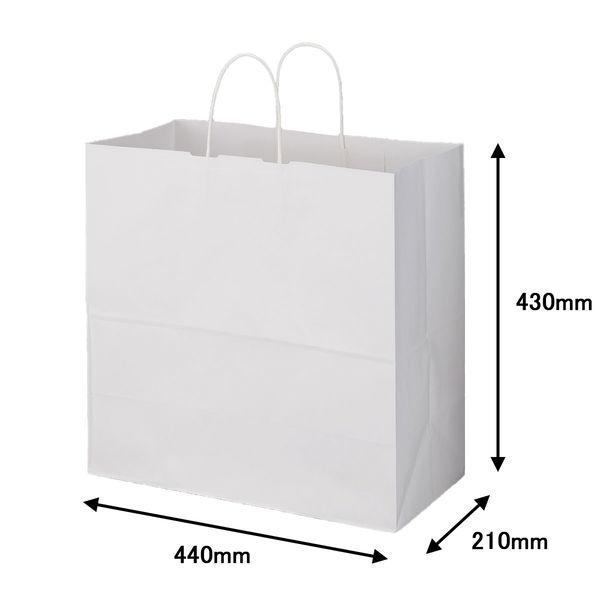 丸紐 クラフト紙手提袋ベーシック 440×430×210 白 1袋（50枚入）  オリジナル