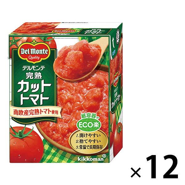 デルモンテ　完熟カットトマト（紙パック）388g　南欧産完熟トマト使用　1セット（12個）　素材缶詰...