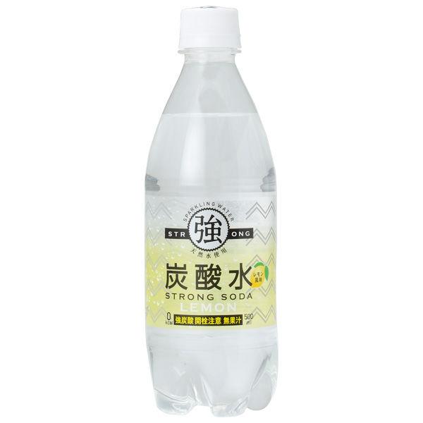 友桝飲料 強炭酸水 レモン 500ml 1箱（24本入）