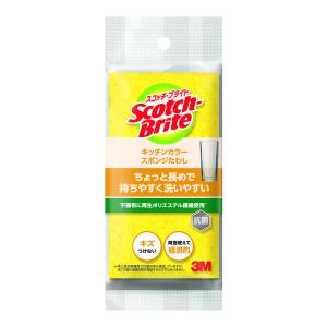 スリーエム（3M）スコッチブライト キッチンカラースポンジたわし 抗菌 食器 キズつけない イエロー SS-74K YEL（1個入）