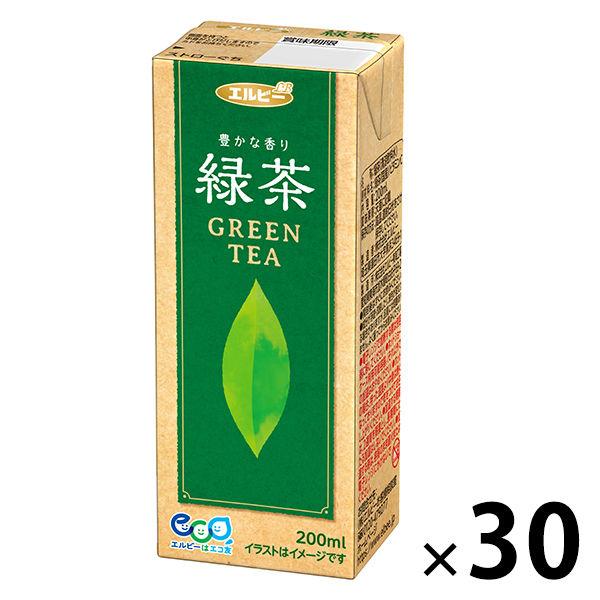 【アウトレット】エルビー　緑茶　200ml　1箱（30本入）　お茶　パック飲料　紙パック