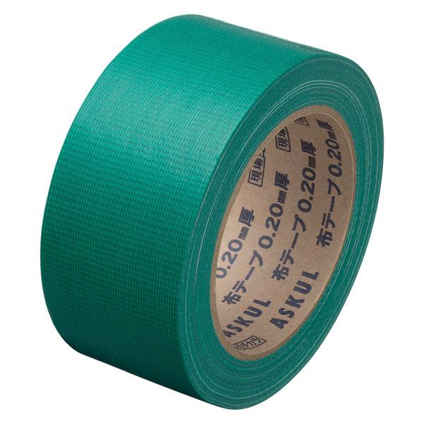 【ガムテープ】 現場のチカラ カラー布テープ 0.20mm厚 幅50mm×長さ25m 緑 アスクル ...