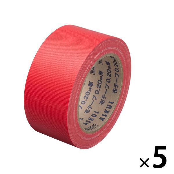 【ガムテープ】 現場のチカラ カラー布テープ 0.20mm厚 幅50mm×長さ25m 赤 アスクル ...