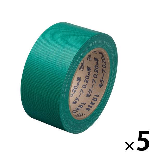 【ガムテープ】 現場のチカラ カラー布テープ 0.20mm厚 幅50mm×長さ25m 緑 アスクル ...
