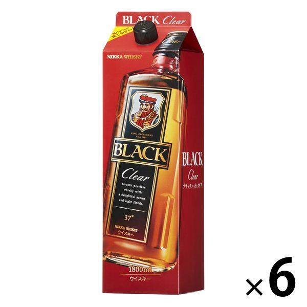 ブラックニッカクリア 紙パック 37度　1.8L 1800ml 1箱（6本入）　ニッカ　ウイスキー
