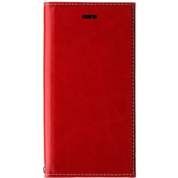 MSソリューションズ iPhone XS/iPhone X 薄型PUレザーフラップケース レッド L...