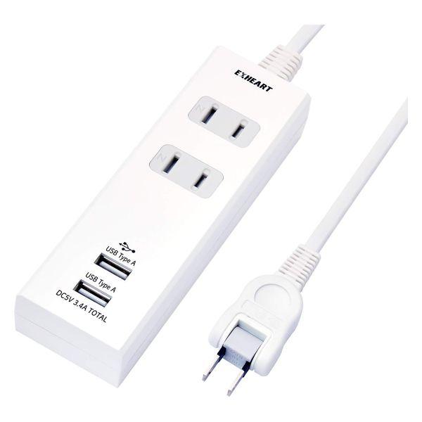 ハート電機サービス USBポート付電源タップ(急速充電対応) EUT-223450 1台