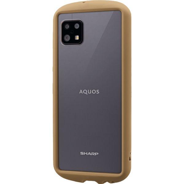MSソリューションズ AQUOS sense6 耐衝撃背面クリアケース ブラウンベージュ LP-D2...