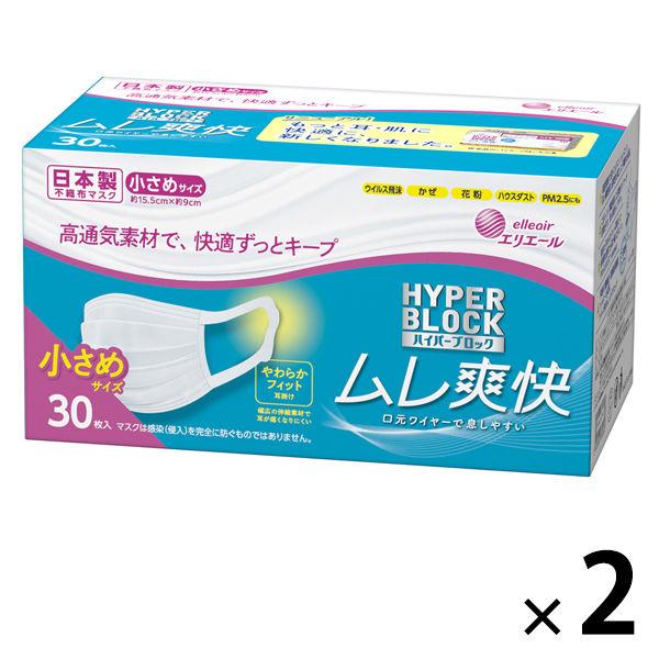 大王製紙 エリエール ハイパーブロックマスクムレ爽快小さめサイズ 1セット（30枚入×2箱）　日本製