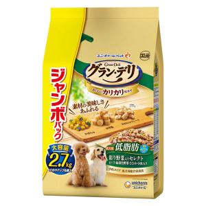 グランデリ カリカリ仕立て 低脂肪 彩り野菜セレクト 国産 2.7kg（小分けパック6袋）1袋 ユニ・チャーム ドッグフード