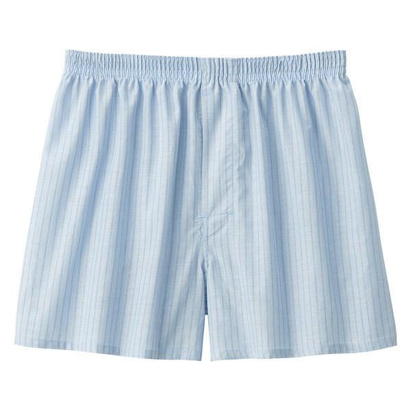 無印良品 メンズ　紳士 なめらか 前開きトランクス 紳士Ｌ ライトブルーストライプ 良品計画
