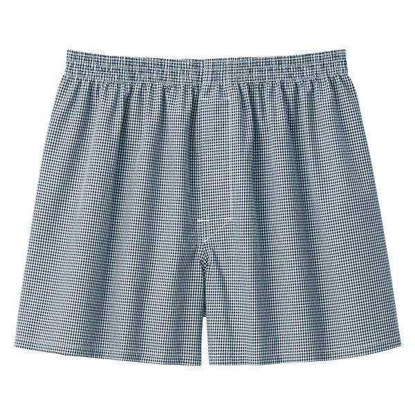 無印良品 メンズ　紳士 綿ブロード 前開き トランクス 紳士Ｌ ダークネイビーチェック 良品計画