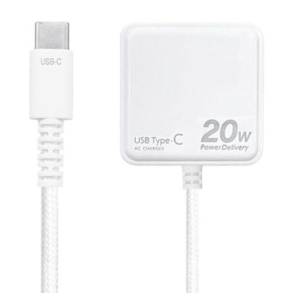 エアージェイ PD20W対応AC充電器直付けストロングケーブル Type-C AKJ-PD20STG...