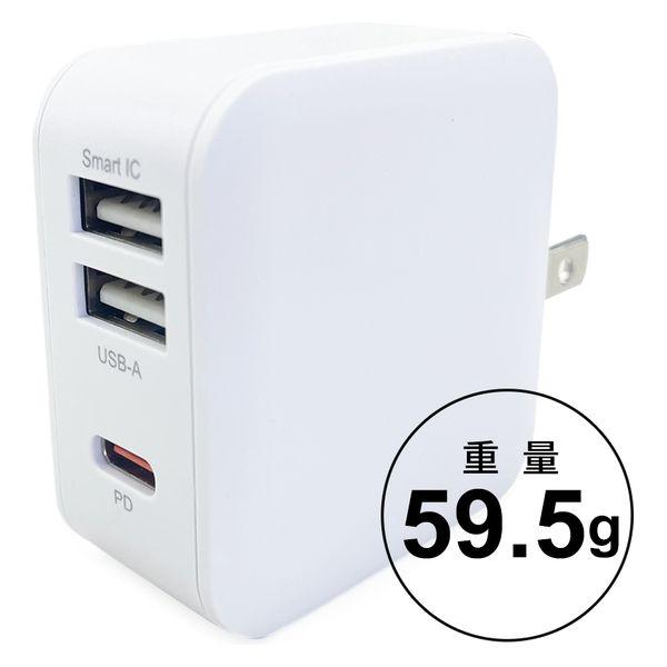 エアージェイ 【+ECO】PD20W対応(USBX2TYPE-CX1)AC充電器 WH AKJ-E2...