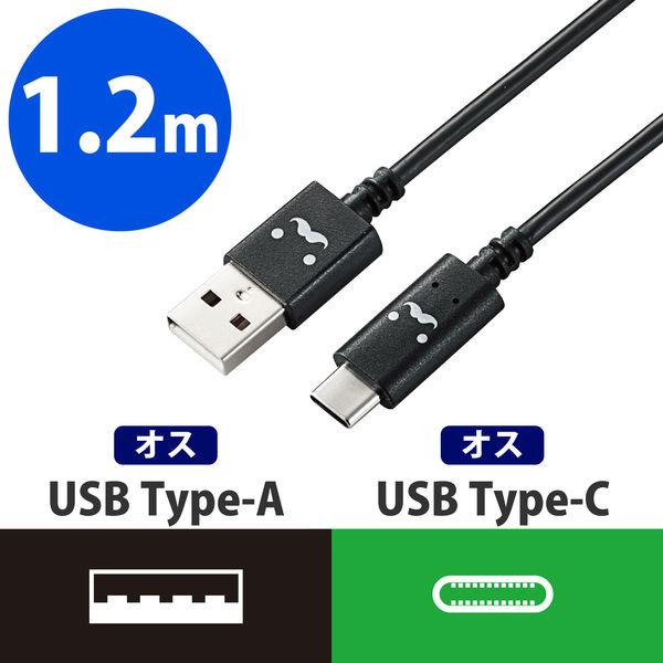 エレコム スマートフォン用USBケーブル/USB2.0準拠(A-C)/1.2m/フェイス/ブラック ...