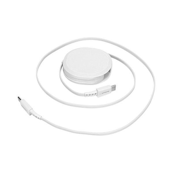 オウルテック 片引き巻取り式タイプC to TypeCケーブル PD60W対応 ホワイト OWL-C...