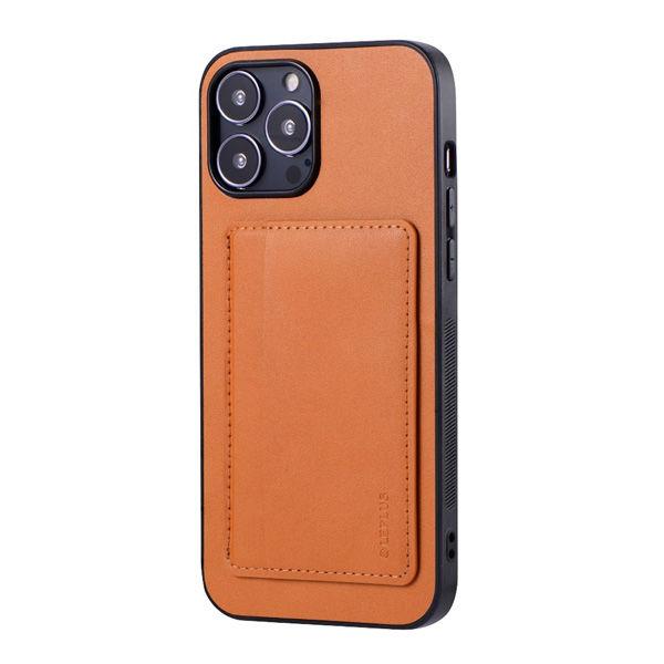 MSソリューションズ iPhone 13 ProMax ポケット兼スタンド付PUレザーケース キャメ...