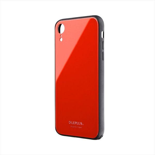 MSソリューションズ iPhone XR 背面ガラスシェルケース「SHELL GLASS」 レッド ...