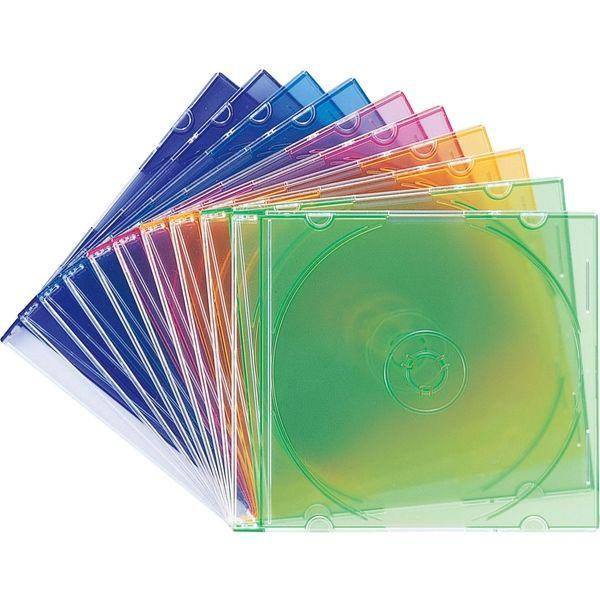 サンワサプライ Blu-ray・DVD・CDケース(スリムタイプ・10枚セット・5色ミックス) FC...