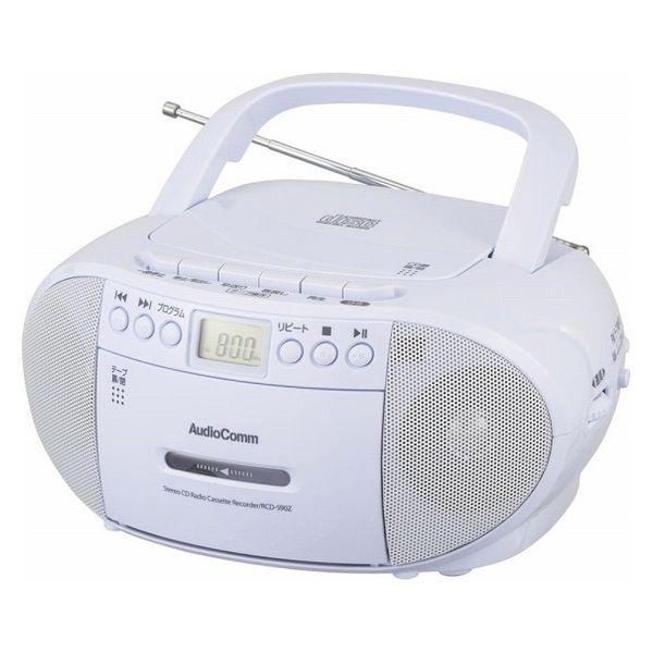 オーム電機 CDラジオカセットレコーダー ホワイト 03-5037 1個