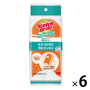 スリーエム(3M) スコッチブライト バスシャイン 抗菌スポンジ(研磨粒子なし) お風呂掃除 オレンジ BM-22K (1個入×6)