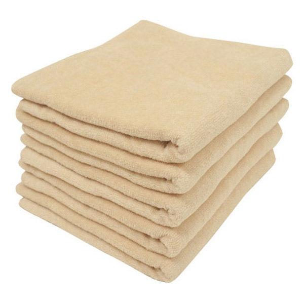 シナップスジャパン シャーリング フェイスタオル ベージュ　80×34CM　5枚入 1パック（5枚入...