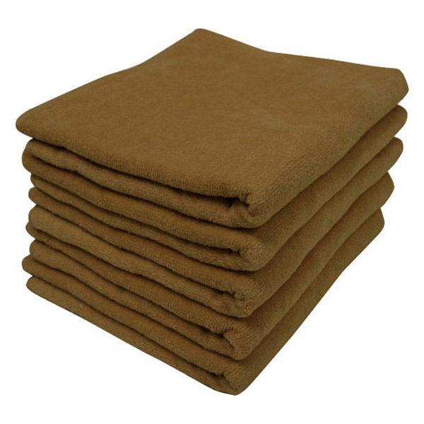 シナップスジャパン シャーリング フェイスタオル ブラウン　80×34CM　5枚入 1パック（5枚入...