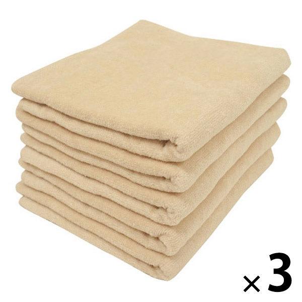 シナップスジャパン シャーリング フェイスタオル ベージュ　80×34CM　5枚入 1セット15枚（...