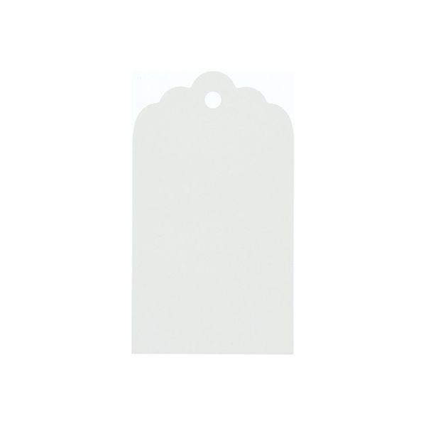 シモジマ ペーパータグ スカラップ S 白無地 007232501 1袋(50枚)