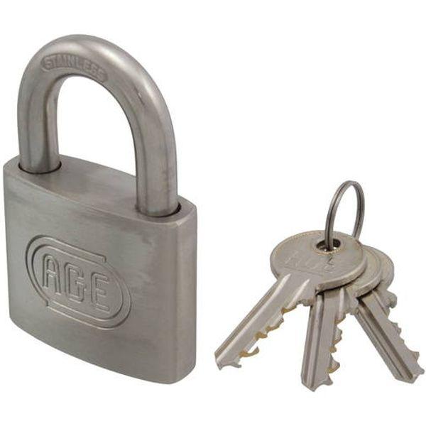 ハイロジック AGE 錆・汚れに強い ステンレス製 ダブルロック 南京錠 50mm 72823 1パ...
