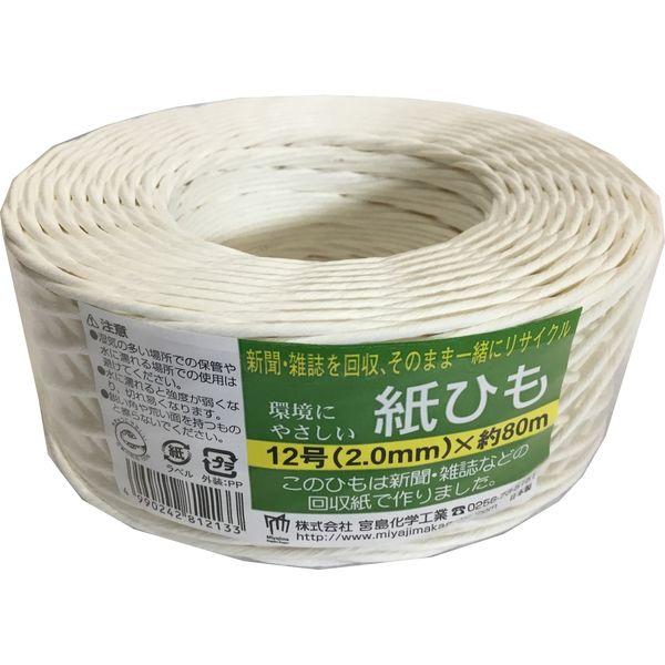 宮島化学工業 紙ひも 12号X80m 白 RP12 1個